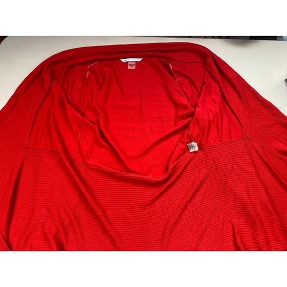 Peter Nygard Cardigan Sweater Womens Medium Open Front Long Flowy Asymmetric Red - Picture 8 of 14